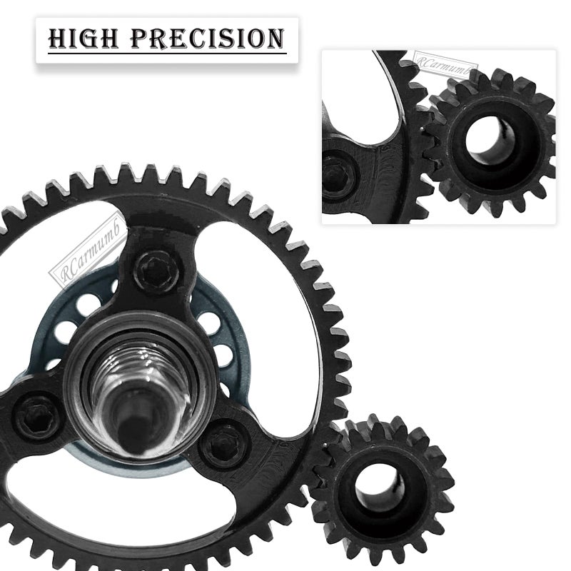 RCarmumb 53T Spur Gear Upgrades Part for Slash 4X4/VXL Stampede 4X4/VXL Rustler 4X4/VXL,53T Slipper Clutch Eliminator with Pinions Gears Set(15T 17T 19T),Hardened Steel RC Upgrades,#6878,Titanium - Image 3
